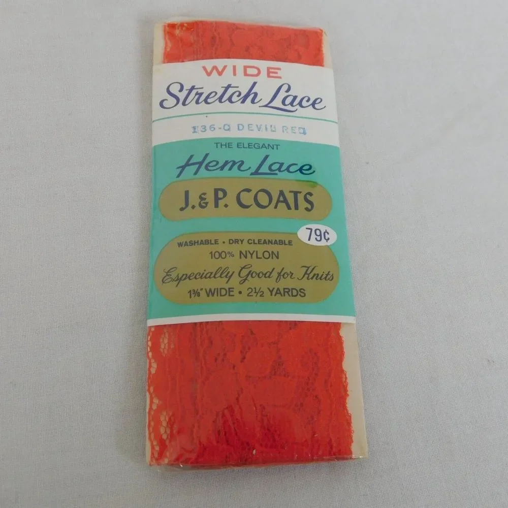 Seam Binding Tape Lot of 5 New Unopened Lace Woven J&P Coats Blue Red Gray Mix